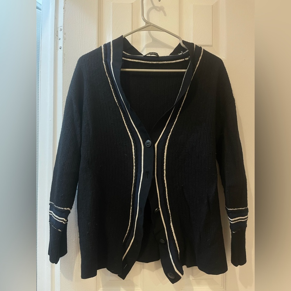 rag & bone Navy with White Trim Varsity cardigan - Picture 4 of 6